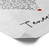 Tenerife Zee Gray Heart Song Lyric Wall Art Afdruk Poster (Hoek)