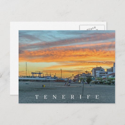 Tenerife zonsondergang uitzicht ansichtkaart briefkaart (Voorkant / Achterkant)