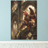 Tengu Perched in the Ruined Cathedral Canvas Afdruk (Insitu (Houten vloer))