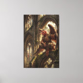 Tengu Perched in the Ruined Cathedral Canvas Afdruk (Voorkant)