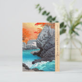 Tengu Rock Hasui Kawase riviergn hanga Briefkaart (Staand voorkant)