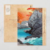 Tengu Rock Hasui Kawase riviergn hanga Briefkaart (Voorkant / Achterkant)