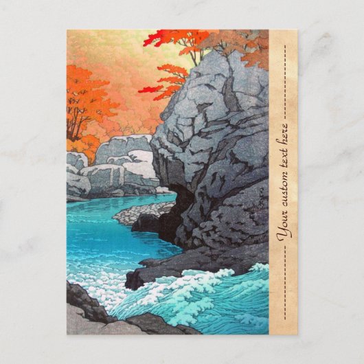Tengu Rock Hasui Kawase riviergn hanga Briefkaart (Voorkant)