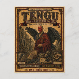 Tengu, Vintage Circus Monster Briefkaart