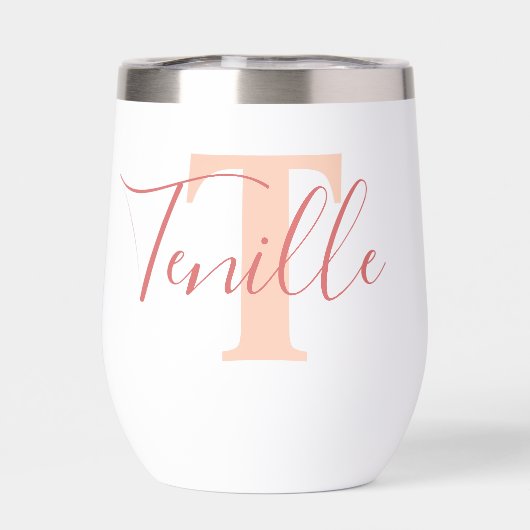 Tenille name meaning monogram burnt orange pink (Achterkant)