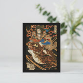 Tenjiku Tokubei Riding Giant Toad Kuniyoshi Fine Briefkaart (Staand voorkant)