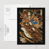Tenjiku Tokubei Riding Giant Toad Kuniyoshi Fine Briefkaart (Voorkant / Achterkant)