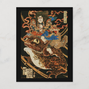 Tenjiku Tokubei Riding Giant Toad Kuniyoshi Fine Briefkaart