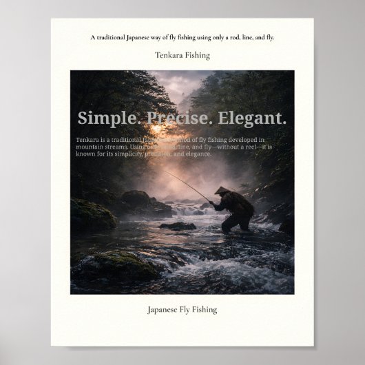 Tenkara Fishing Poster – Japanse Fly Fishing (Voorkant)