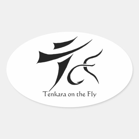 Tenkara op de Fly Oval Sticker (Voorkant)