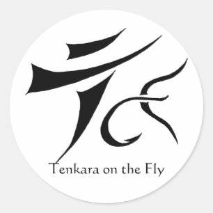 Tenkara op de Fly Round Sticker