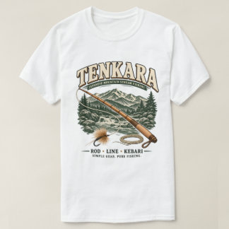 Tenkara – Vintage Japans Fly-Fisken Wit T-shirt