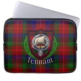Tennant Scottish Clan Tartan and Crest Laptop Sleeve