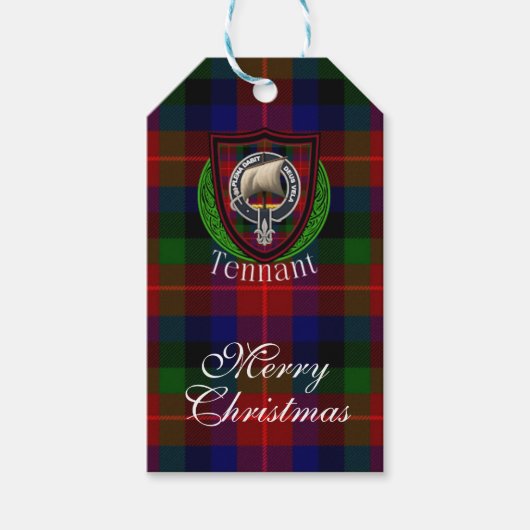 Tennant Scottish Clan Tartan & Crest Cadeaulabel (Voorkant)