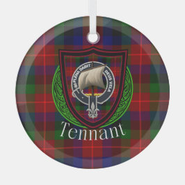 Tennant Scottish Clan Tartan & Crest Glas Ornament