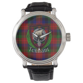 Tennant Scottish Clan Tartan & Crest Horloge