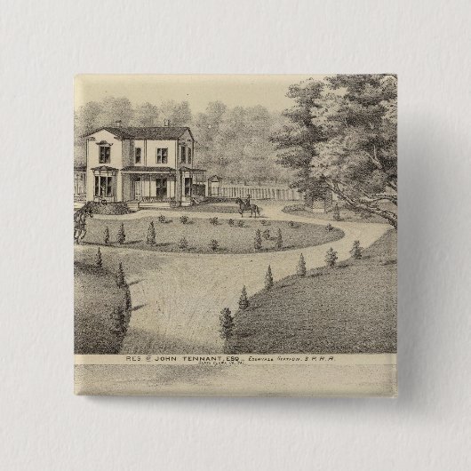 Tennant-, Weldon-residenties Vierkante Button 5,1 Cm (Voorkant)