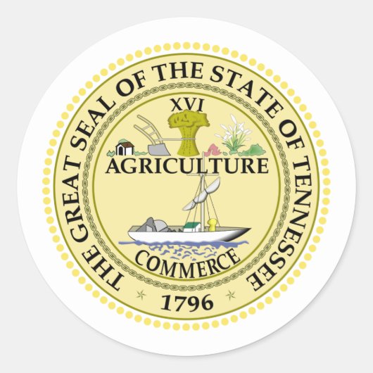 Tennessean Seal, Zegel van Tennessee Sticker (Voorkant)