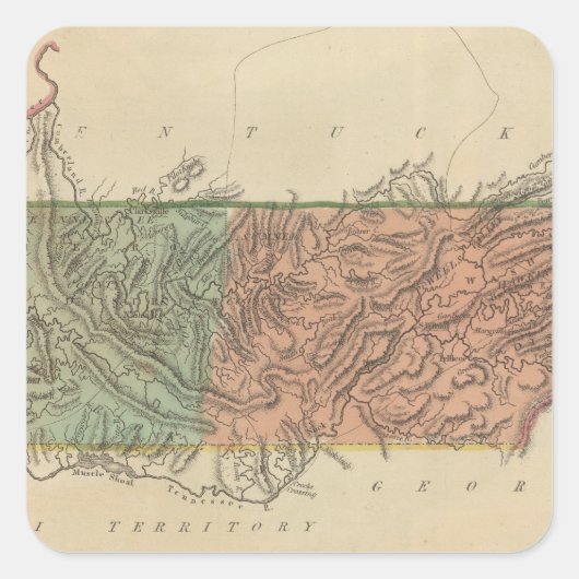 Tennessee 2 vierkante sticker (Voorkant)