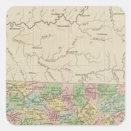 Tennessee 4 vierkante sticker (Voorkant)