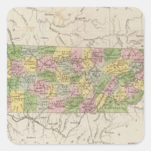 Tennessee 4 vierkante sticker
