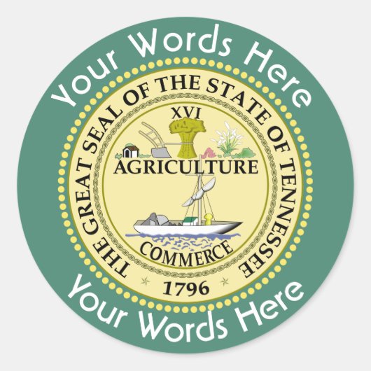 Tennessee - Aangepaste Sticker voor grote zegels (Voorkant)