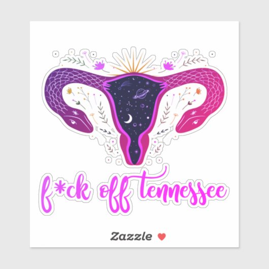 Tennessee Abortion Ban Celestial Uterus Car Decal Sticker (Vel)
