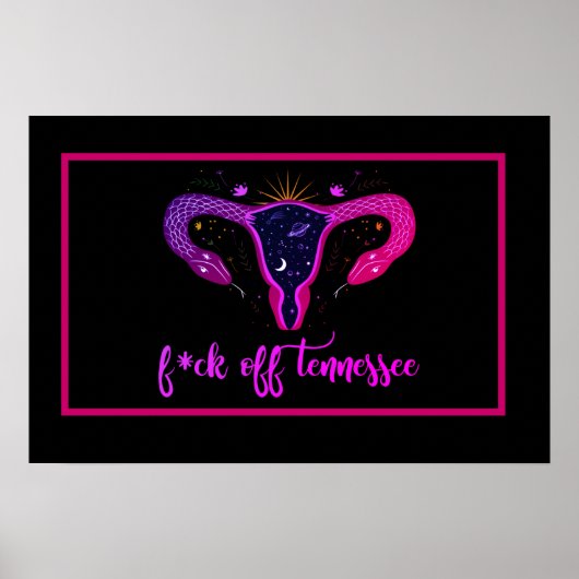 Tennessee Abortion Ban Celestial Uterus Protest Poster (Voorkant)