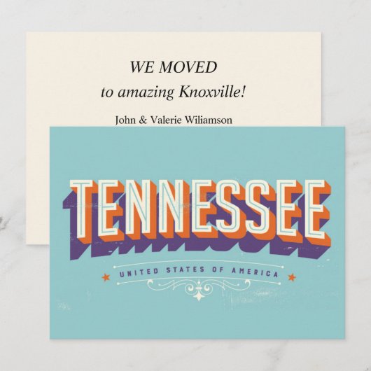 Tennessee adreskaart verhuizen (Voorkant / Achterkant)
