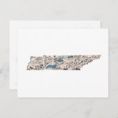 Tennessee  Afbeelding Kaart Antiek Staat Grafiek (Voorkant / Achterkant)