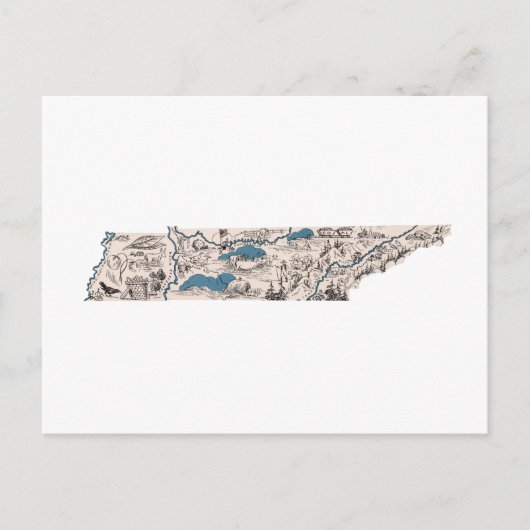 Tennessee  Afbeelding Kaart Antiek Staat Grafiek (Voorkant)