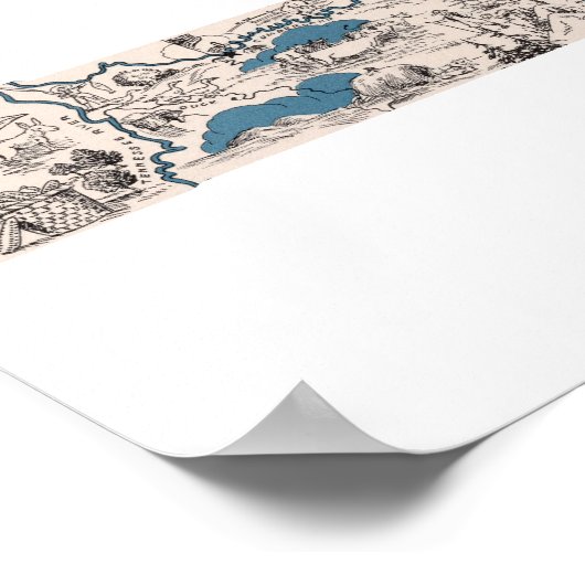 Tennessee  Afbeelding Map Poster (Hoek)