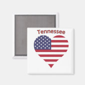 Tennessee American Flag Heart Magneet (Voorkant / Achterkant)