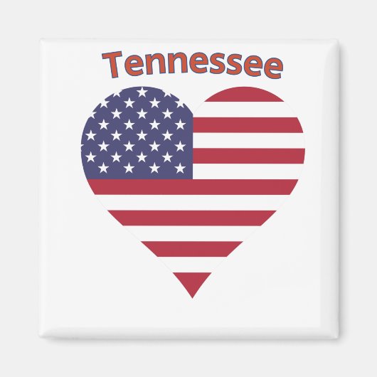 Tennessee American Flag Heart Magneet (Voorkant)