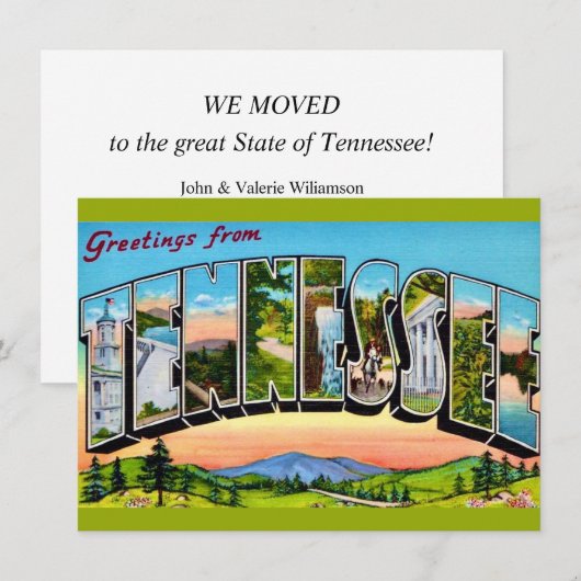 Tennessee Ansichtkaart Verhuisbericht (Voorkant / Achterkant)