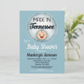 Tennessee Baby shower Funny Blue Boys Kaart (Staand voorkant)