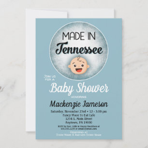 Tennessee Baby shower Funny Blue Boys Kaart