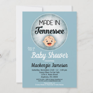 Tennessee Baby shower Funny Blue Boys Kaart