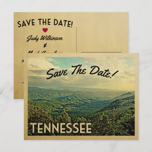 Tennessee bewaar de datum bergen aankondigingskaart (Voorkant / Achterkant)