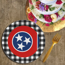 Tennessee Bord, buffalo plaid USA, Tennessee Flag Papieren Bordje