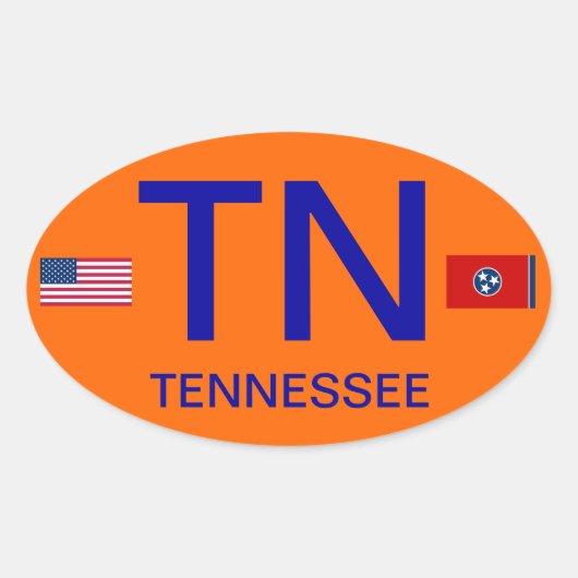 Tennessee* Bumpersticker in Europese stijl Ovale Sticker (Voorkant)