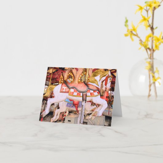 Tennessee Carrousel Paard Olieverfschilderij Kaart (Gele Bloem)