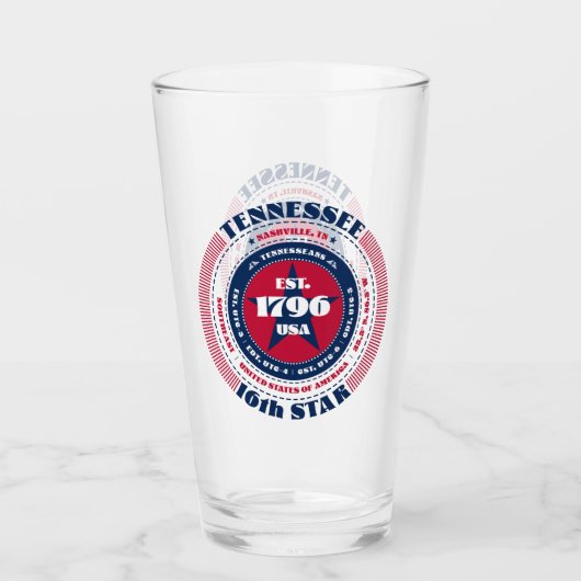 Tennessee Circular Typography Design Glas (Voorkant)
