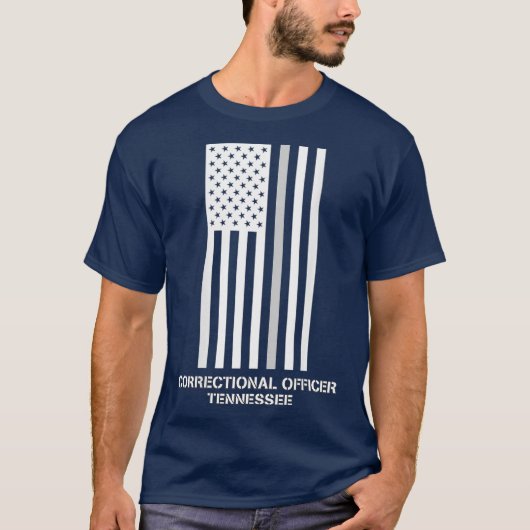 Tennessee Correctional Officer Dunne Grijze Lijn T-shirt (Voorkant)