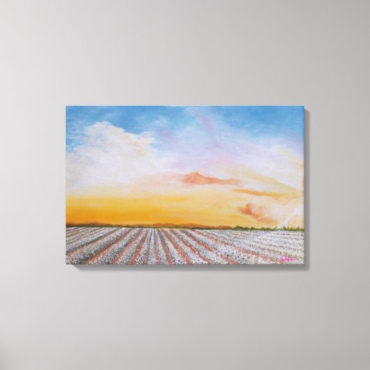 Tennessee Cotton Field Canvas Print (Voorkant)