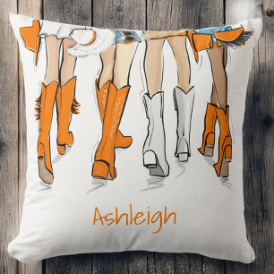 Tennessee Cowgirls Oranje Gepersonaliseerd Kussen