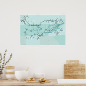 Tennessee & Cumberland Rivers 30 x 20 inch Poster (Keuken)