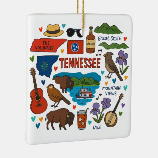 Tennessee Custom Family Trip Keepsake Kerstmis Keramisch Ornament (Rechts)