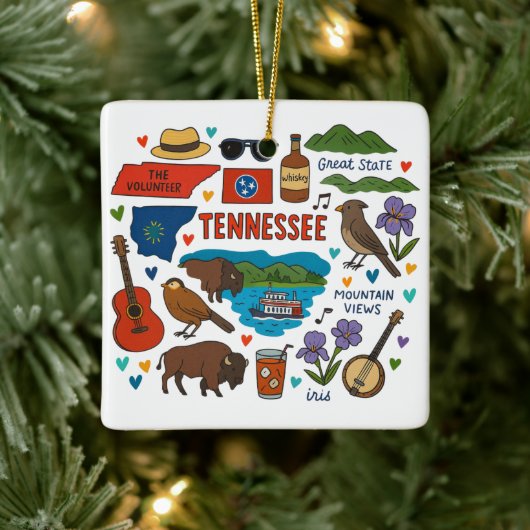 Tennessee Custom Family Trip Keepsake Kerstmis Keramisch Ornament (Boom)