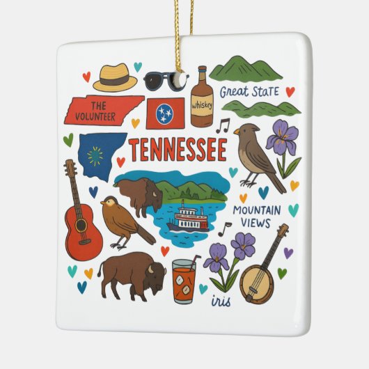 Tennessee Custom Family Trip Keepsake Kerstmis Keramisch Ornament (Links)